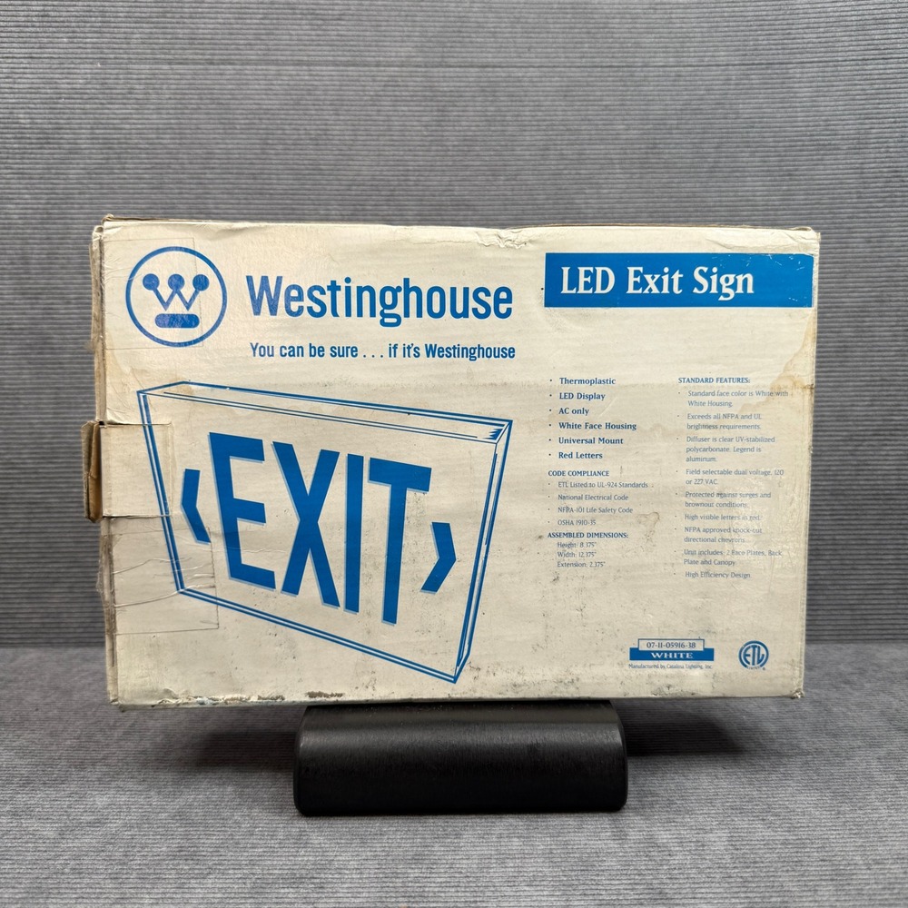 Westinghouse LED Exit Sign Red Letters White Housing 07-11-05916-38 AC Only NEW